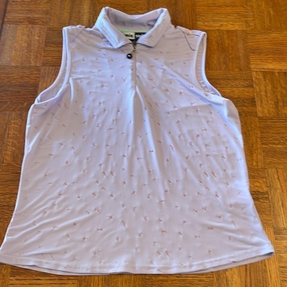 Jamie Sadock sleeveless zip front golf shirt size S
